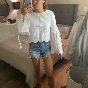 Eyelet Flare Sleeve Tunic